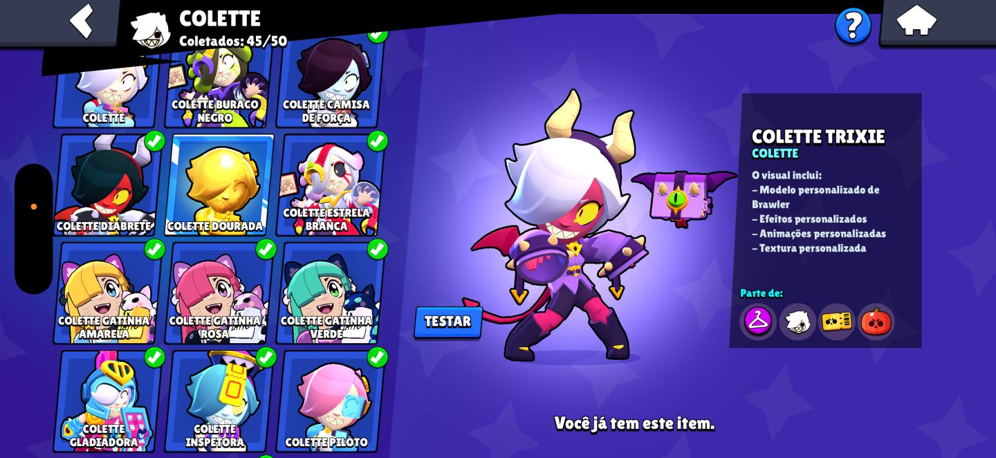 CONTA RARA DE BRAWL STARS COM COLT DESAFIANTE E +500 SKINS (70K de troféus)