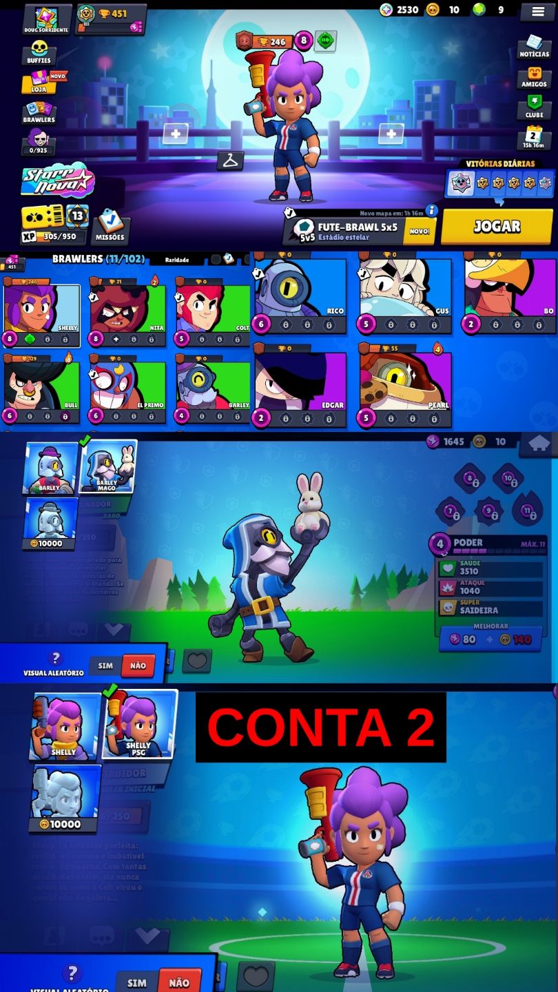 CONTAS BRAWL STARS PARA INICIANTES (FULL ACESSO)