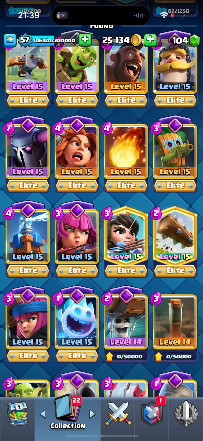 CONTA CLASH ROYALE | LVL 57 | 20 EVOLUTIVAS | 20 ELITES | 10K TROFÉUS