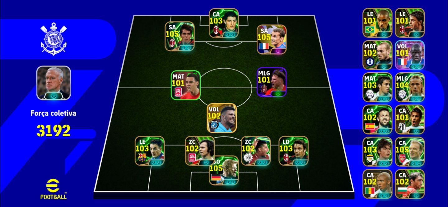 Conta eFOOTBALL top força coletiva 3206