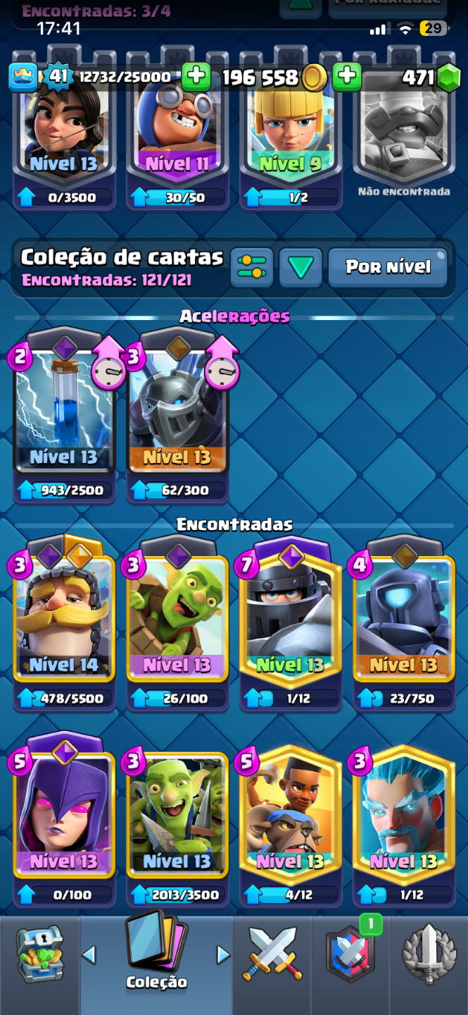 CONTA CLASH ROYALE QUASE 10K DE TROFÉU E 6 HERÓIS E VARIAS EVO