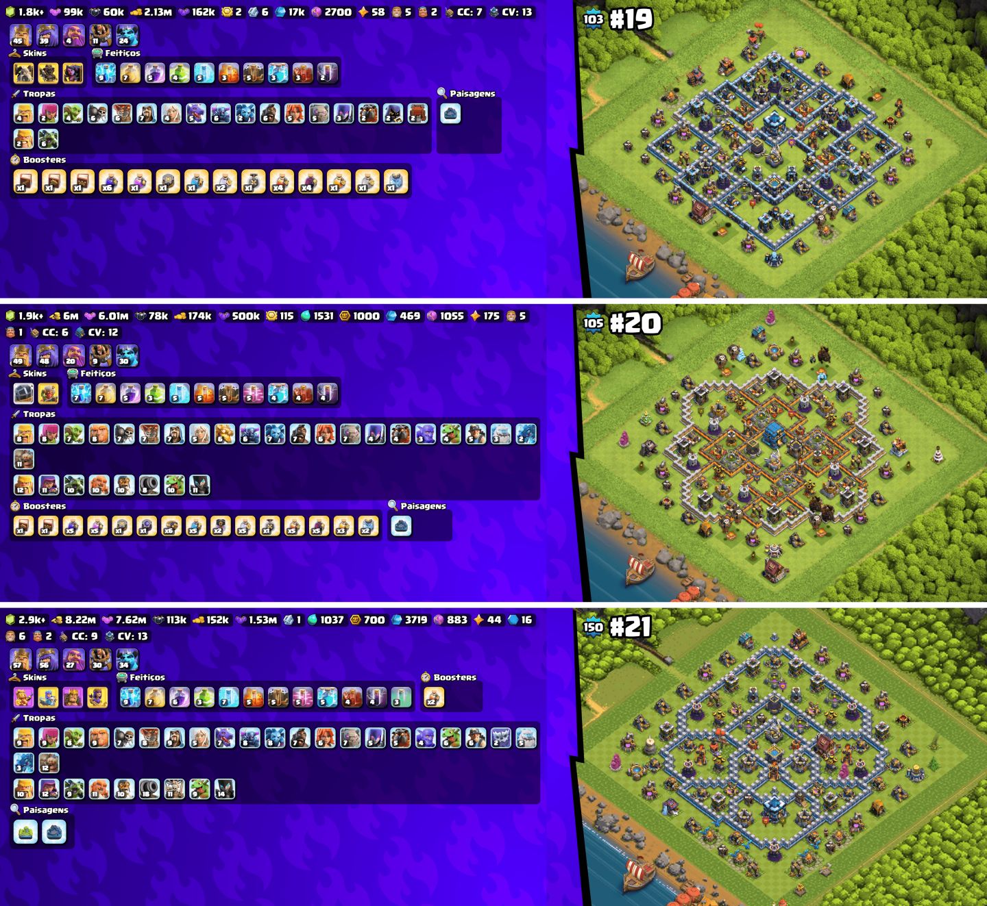 (NOVAS CONTAS) MAIS BARATO!! CONTAS COC CVs RUSHADAS & UPADAS!!!