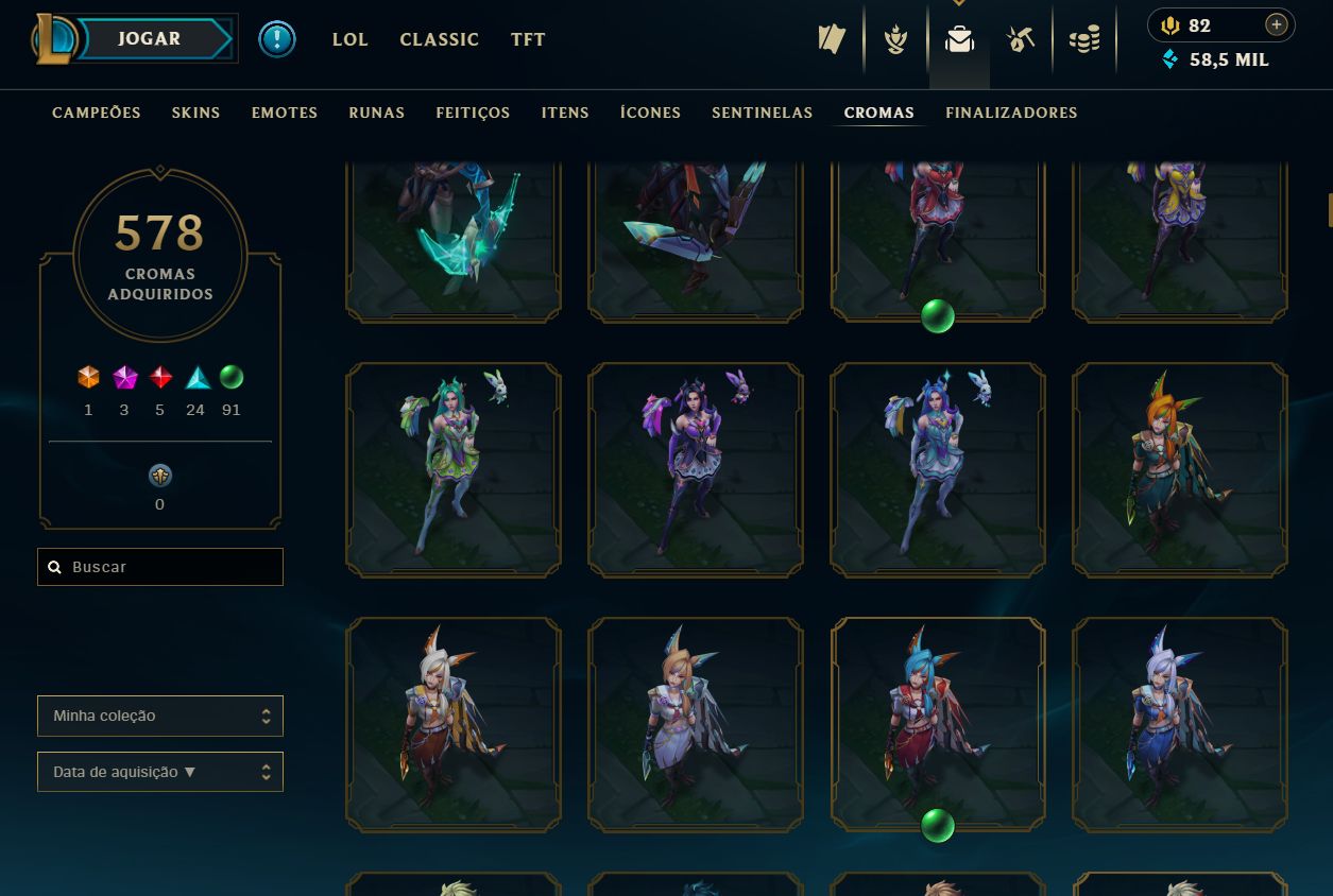 Conta de lol 2013 main sup, com skins de adcs e mid tbm o