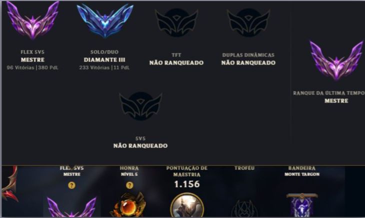 (criador da conta) Conta lvl 842(387 skins) GM flex e D3 Soloq(peak elo mestre)