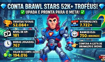 CONTA BRAWL STARS 52K