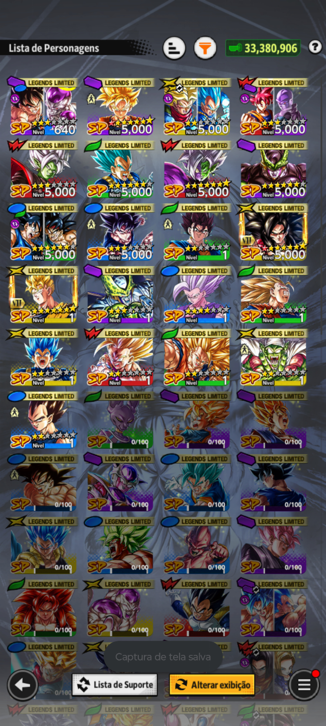 CONTA DE DRAGON BALL LEGENDS COM NOVOS PERSONAGENS DO 8 ANIVERSÁRIO