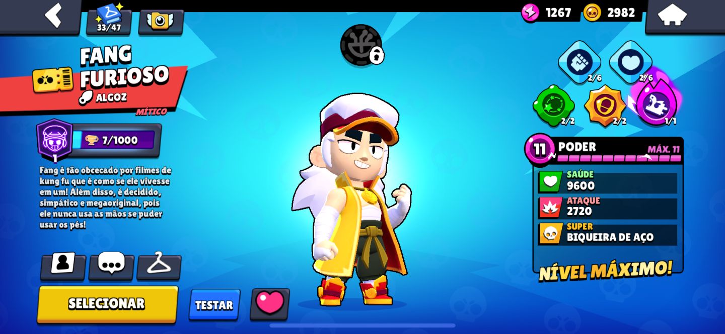 1x Conta Brawl Stars 47k+ Fang furioso e muito mais raridades!
