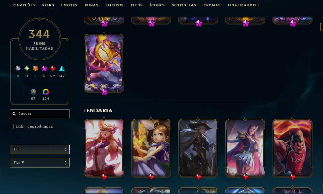 CONTA LOL | 344 SKINS | SEASON 2013