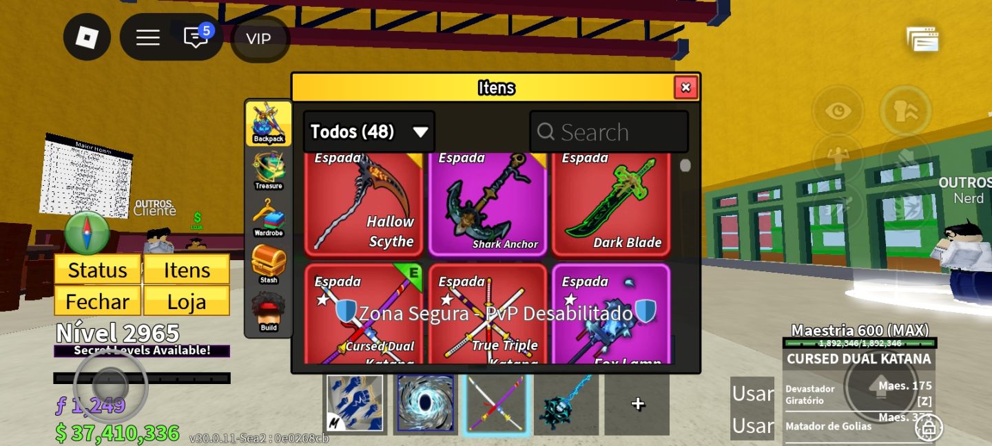 Conta quase lv +3000, blox fruits+ dragon permanente