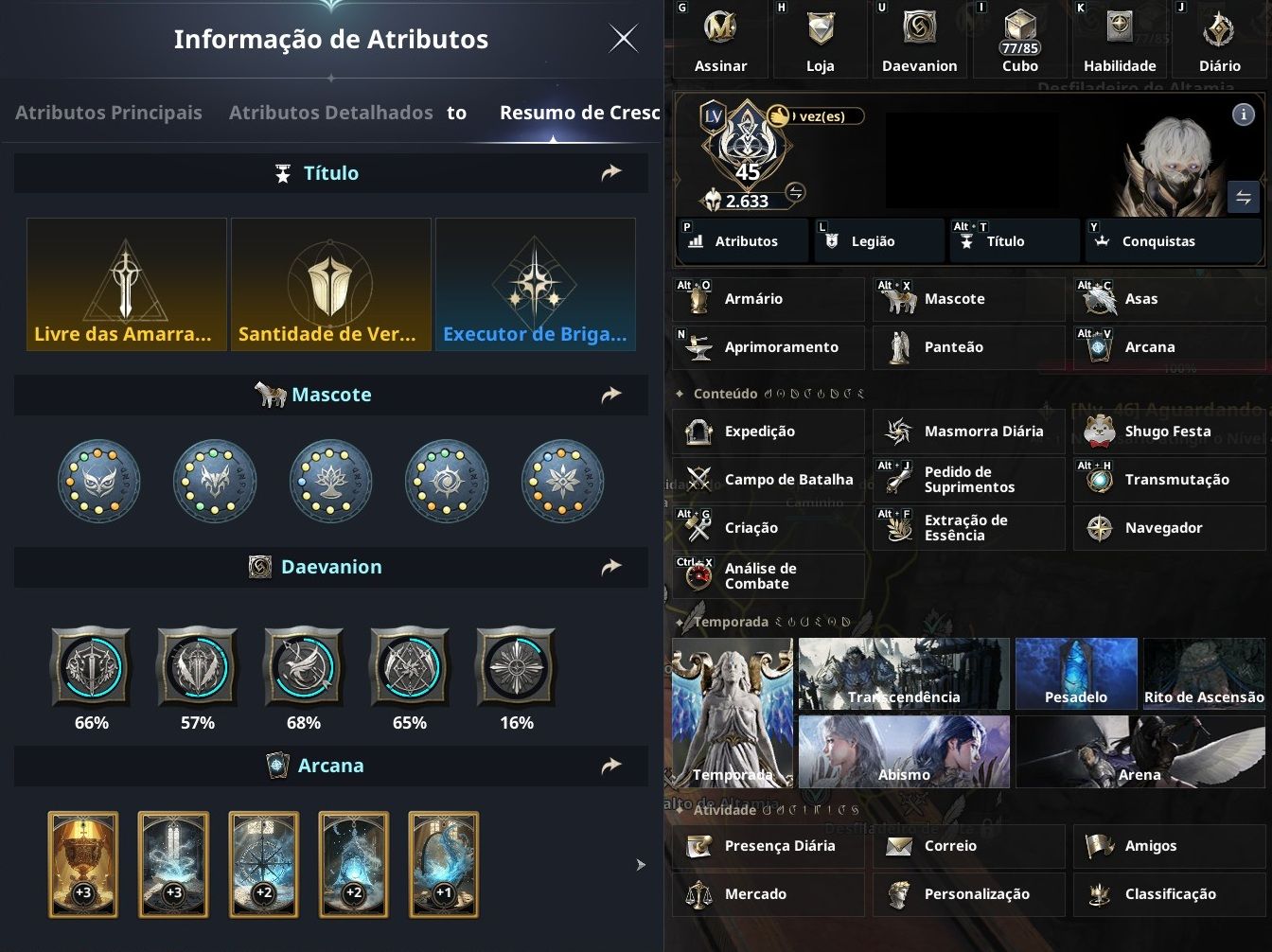 (NEGOCIÁVEL) CONTA AION 2 SERVER ARIEL - ELYOS - CHANTER 2633GS 130,3K CP- STEAM
