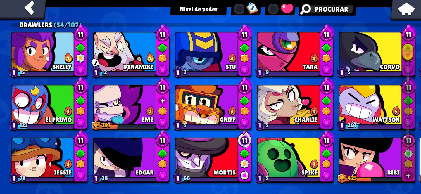 CONTA BRAWL STARS COM 23K TROFÉUS ACUMULADOS E 54 BRAWLERS DISPONÍVEIS