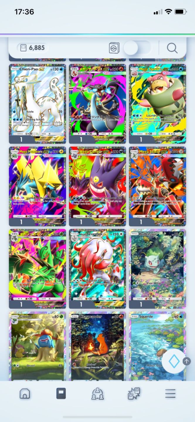 Conta pokemon tcg pocket level 56 com 7000 cartas