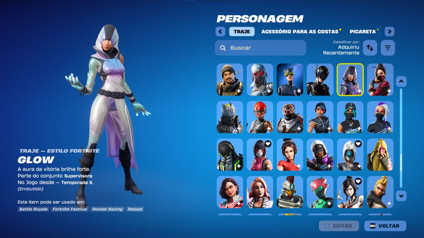Conta fortnite 203 skin salve o mundo fundador e glow