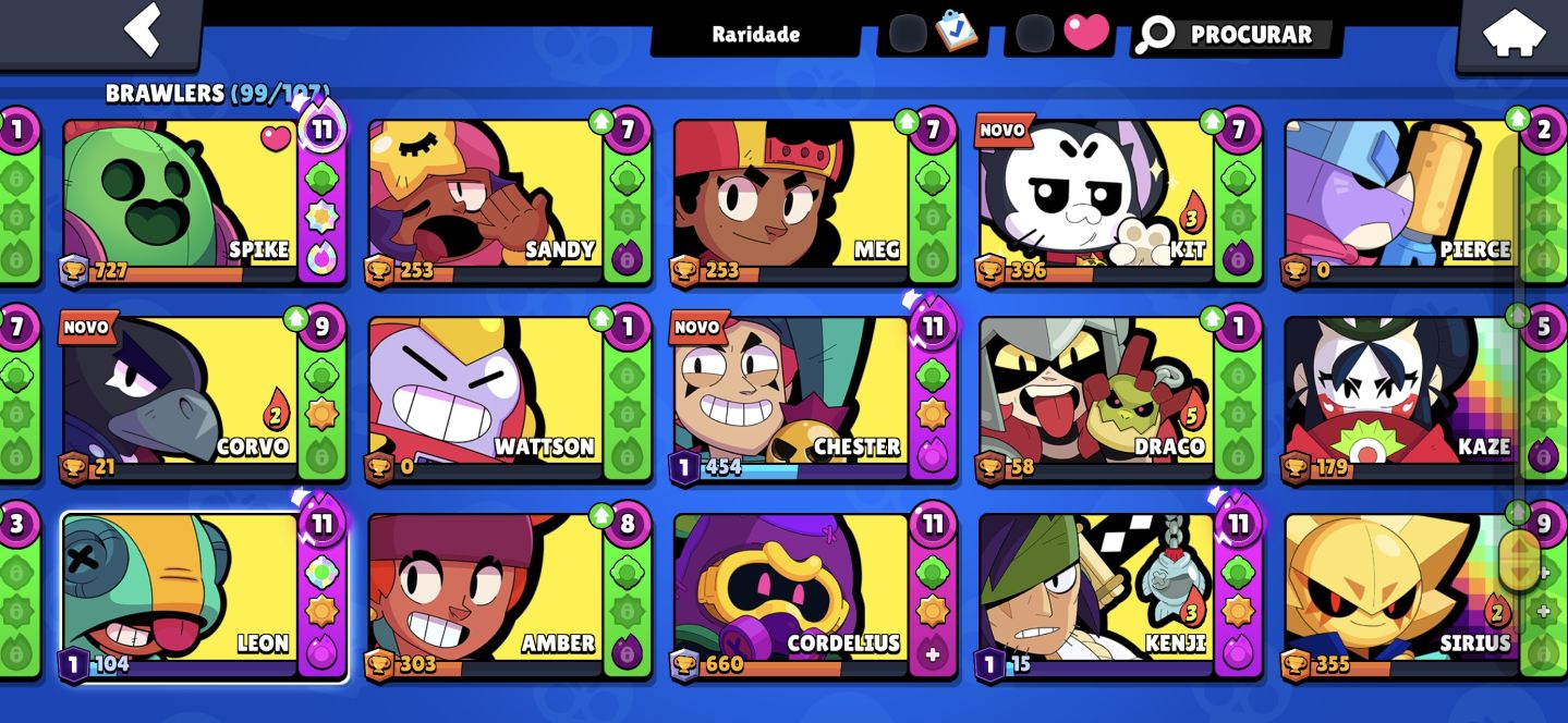 Conta de Brawl stars completa com 99 brawlers e muitas skins