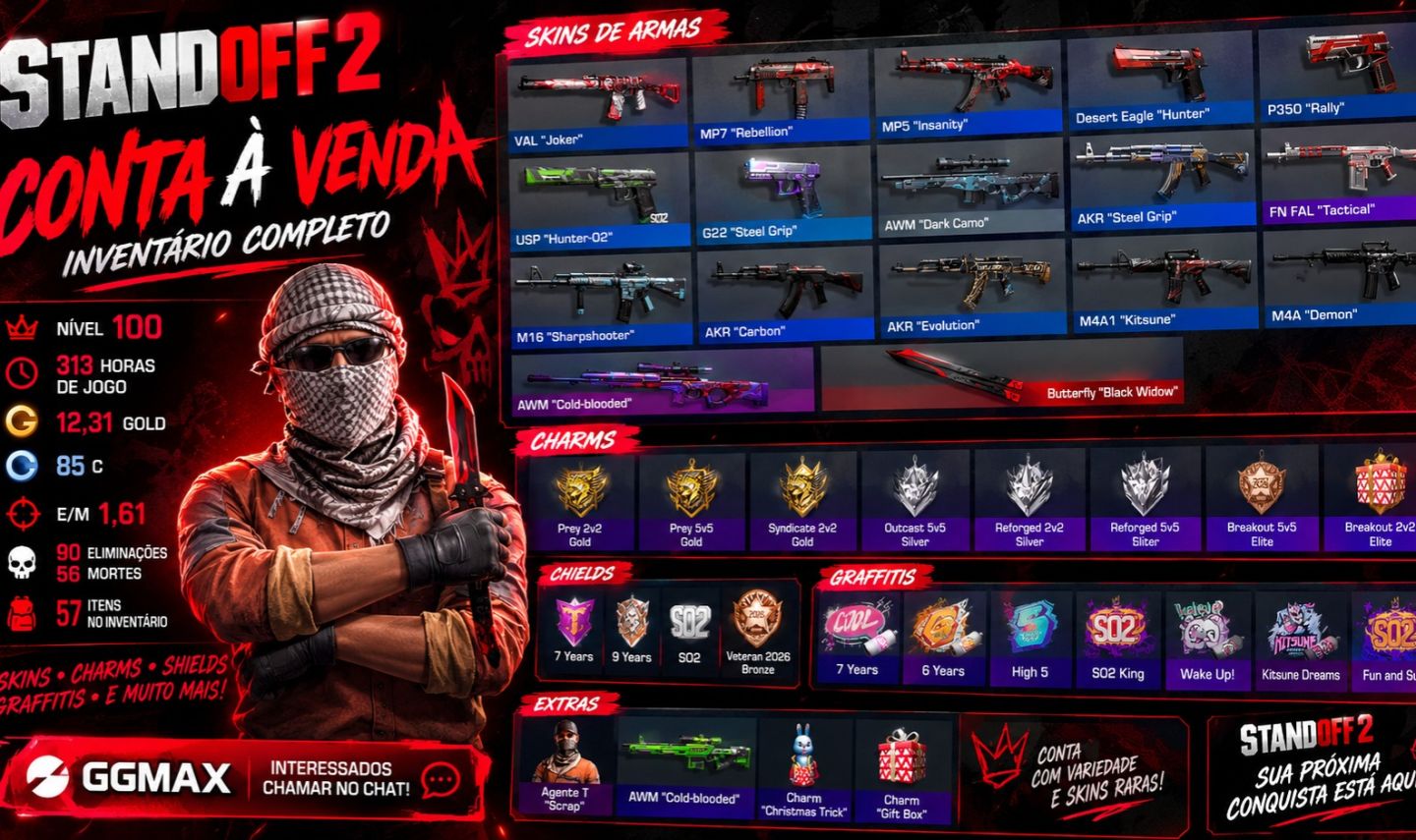 CONTA STANDOFF 2 À VENDA INVENTÁRIO RARO!