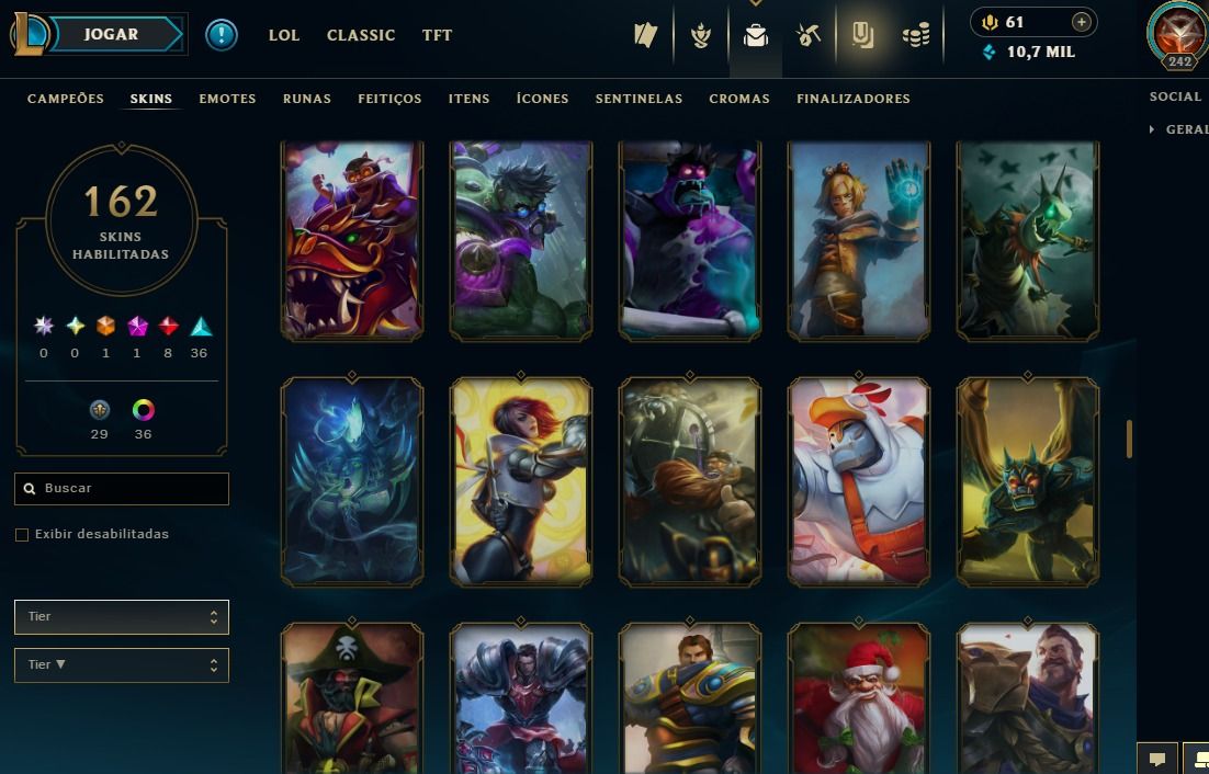 Full Acesso - 162 Skins - Todos Campeões - Level 242 - Season 2