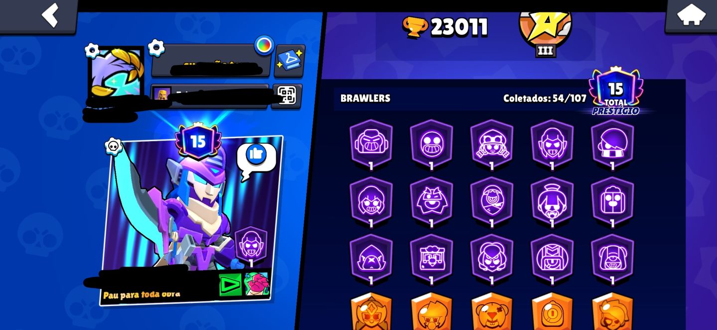 CONTA BRAWL STARS COM 23K TROFÉUS ACUMULADOS E 54 BRAWLERS DISPONÍVEIS