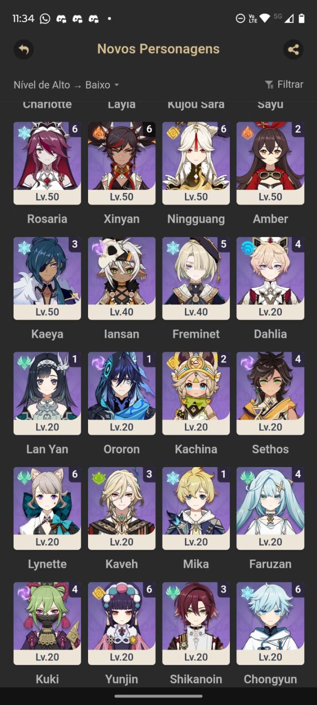 GENSHIN | CONTA COM 55+ 5 ESTRELAS