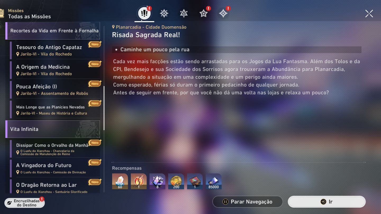 CONTA STAR RAIL END GAME COM VARIOS T5