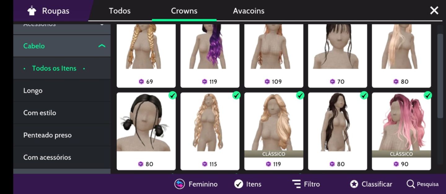 Contas avakin life feminina melhores roupas