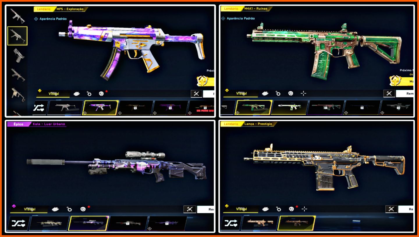 Conta Blood, Bastão, Chinelo, Skins de armas Eterna e Ultra, Skins de Strikers +