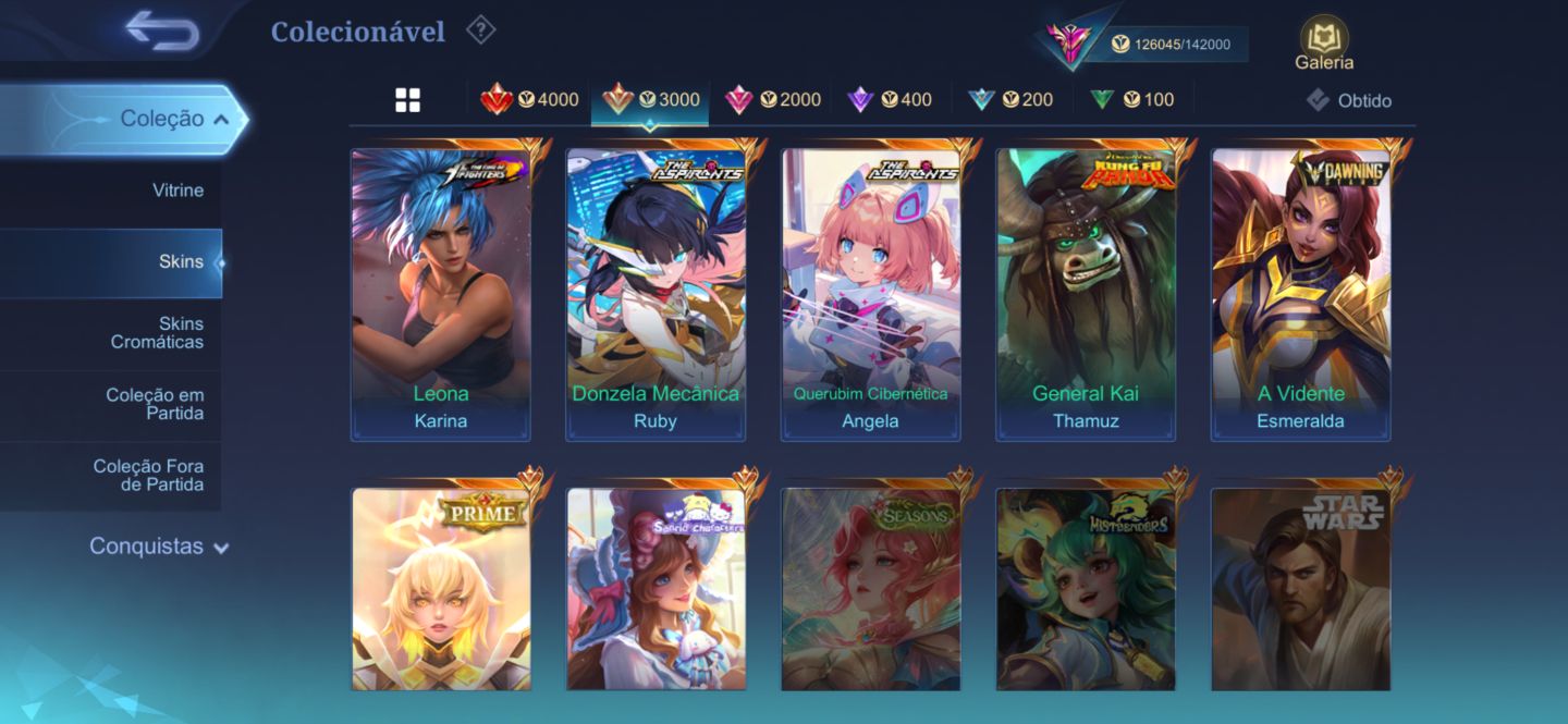 CONTA DE ELITE MOBILE LEGENDS TIER COLECIONADOR PRESTIGIADO II