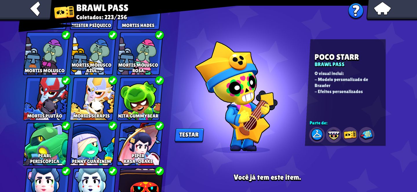CONTA DE BRAWL STARS RARA E QUASE RANK PRO