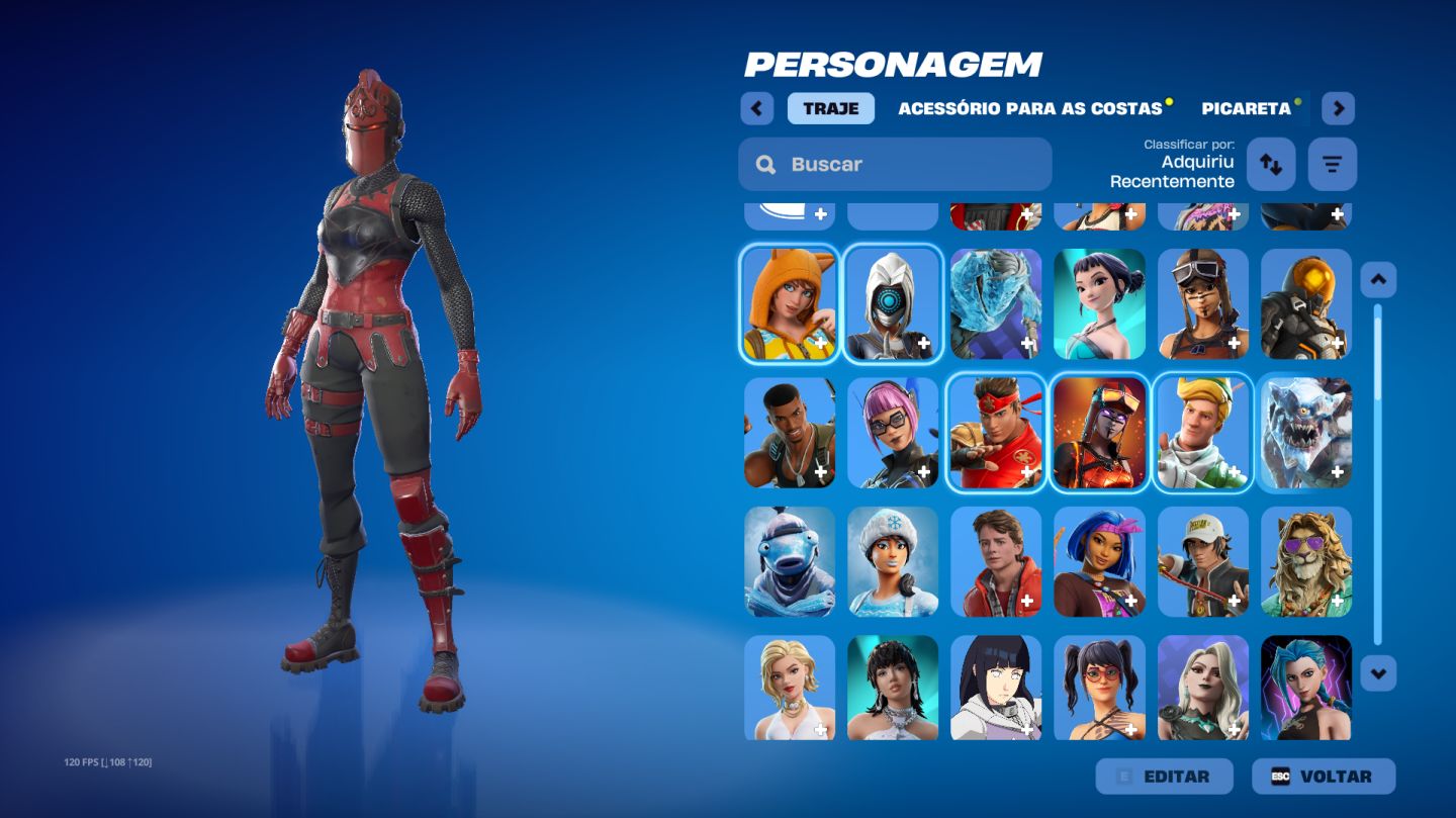 CONTA FORTNITE RENEGADE E JINX