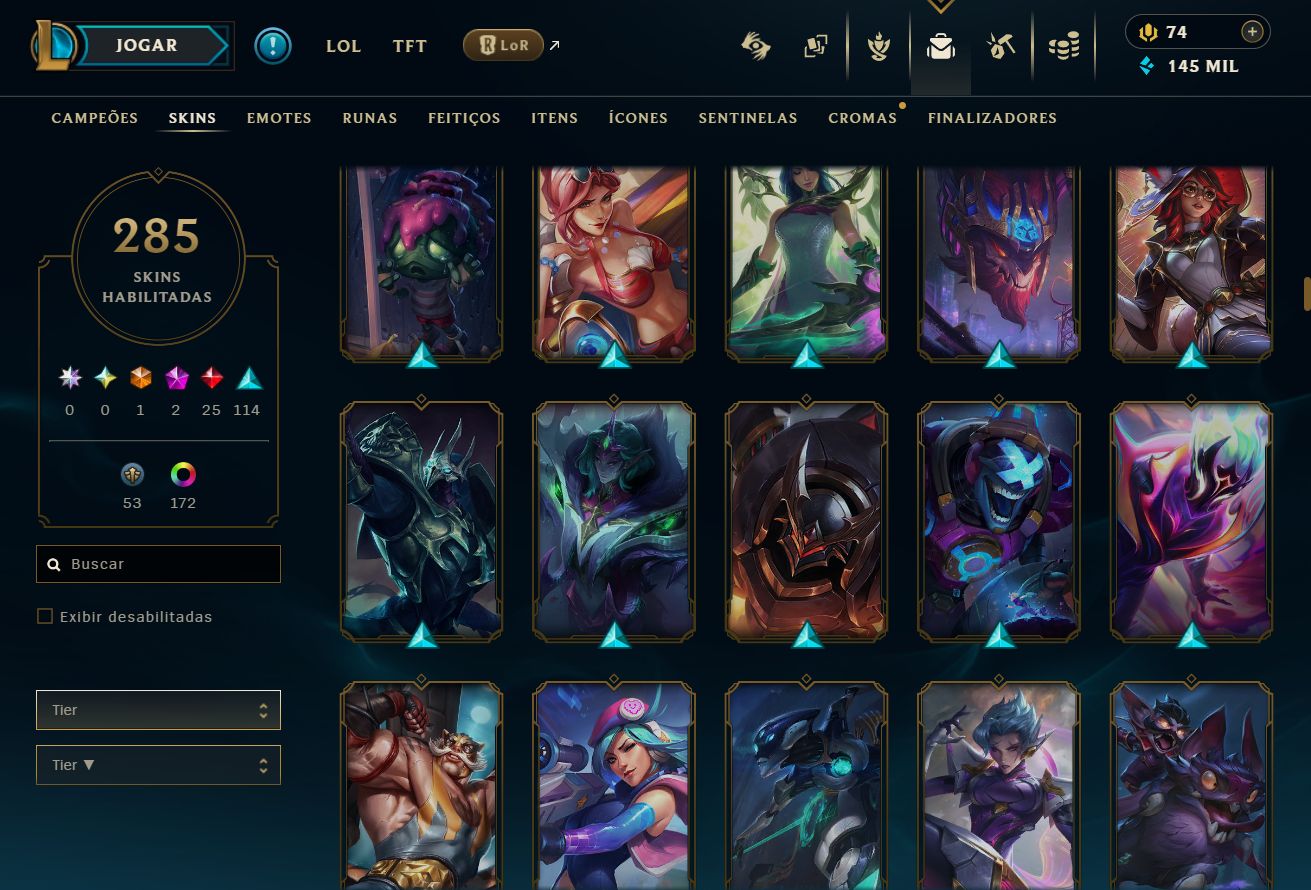 CONTA LOL/VALORANT - MMR MESTRE (LOL) - MUITA SKIN NOS 2 JOGOS! 100% SEGURO!