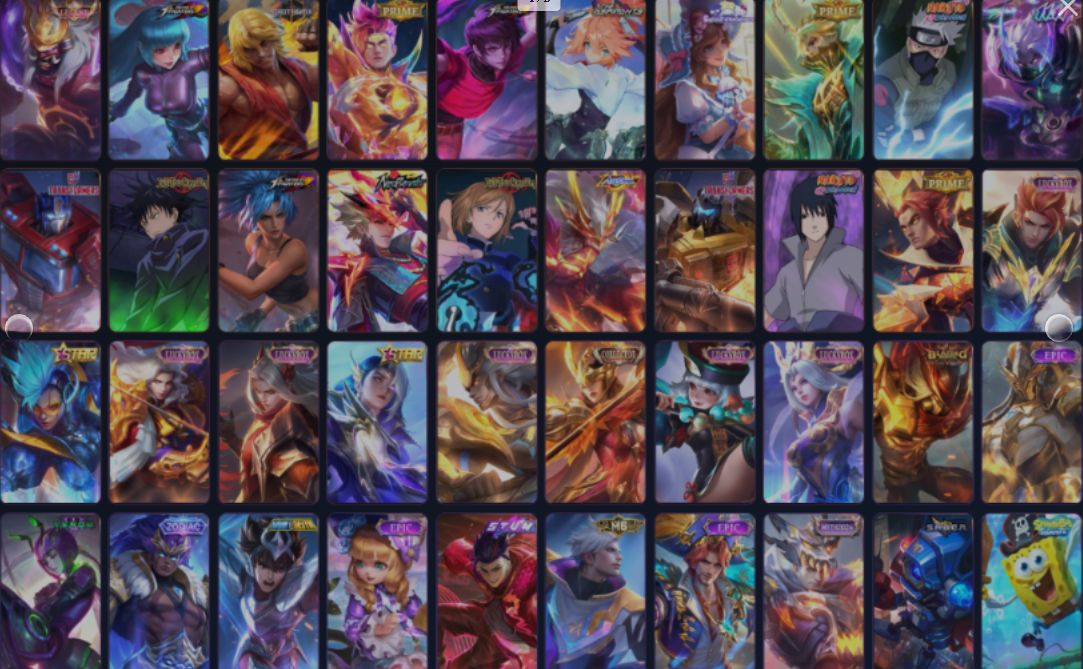 CONTA MOBILE LEGENDS LENDARY |474 SKINS | 133 HERÓIS | LEGENDARY
