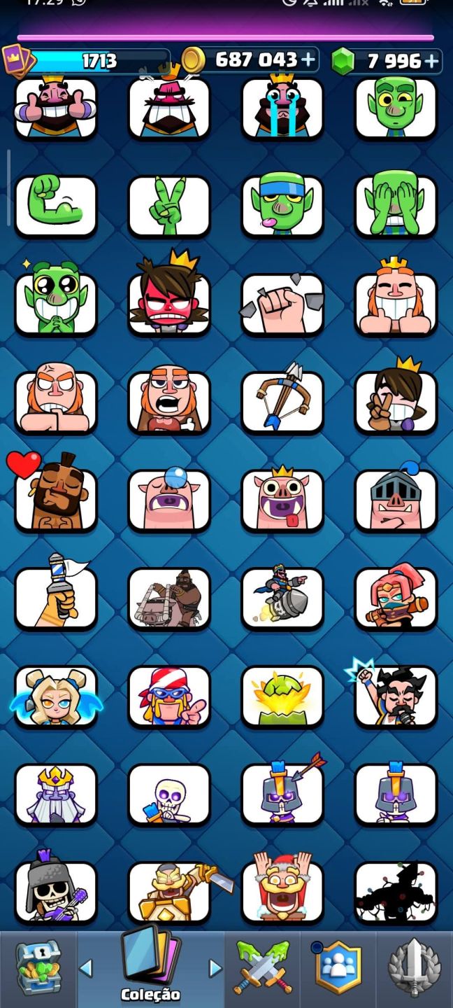 Conta de Clash royale de 9 anos super gemada com vários cartas level 16