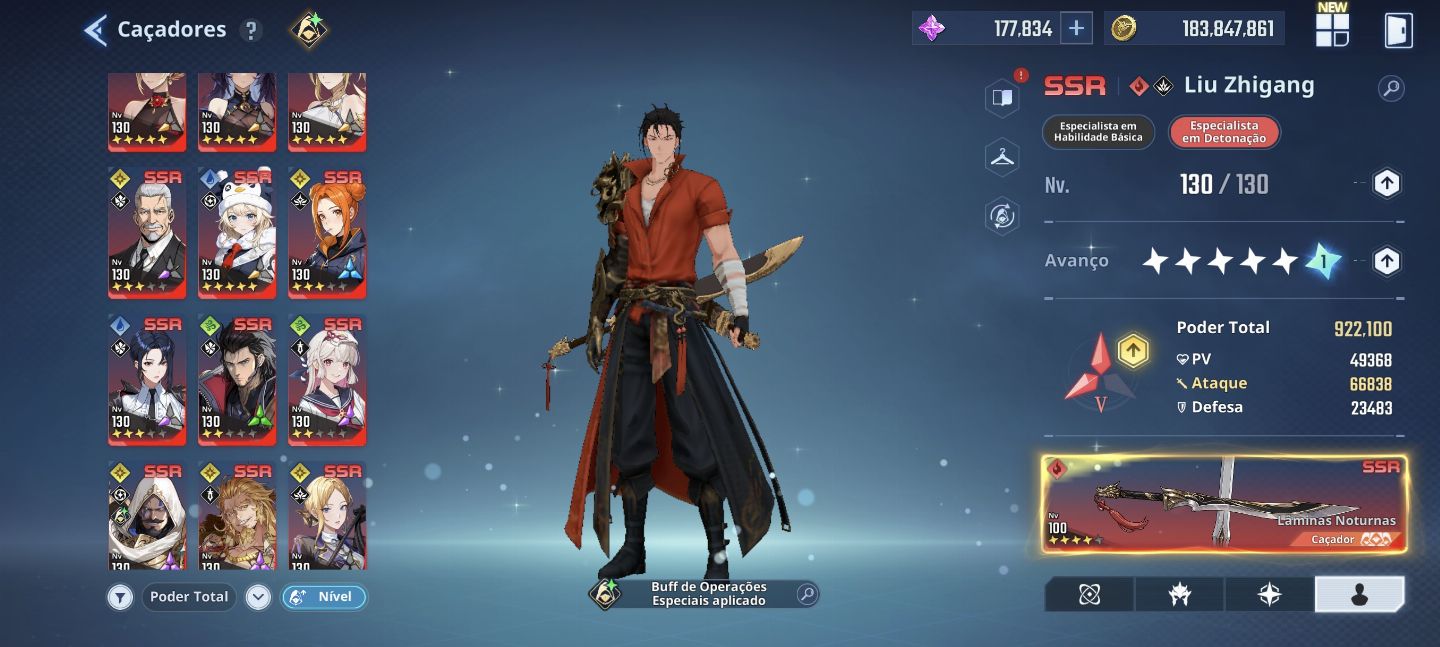 Solo leveling Arise nv140 +190k núcleos + comp de trevas, vento e fogo c5