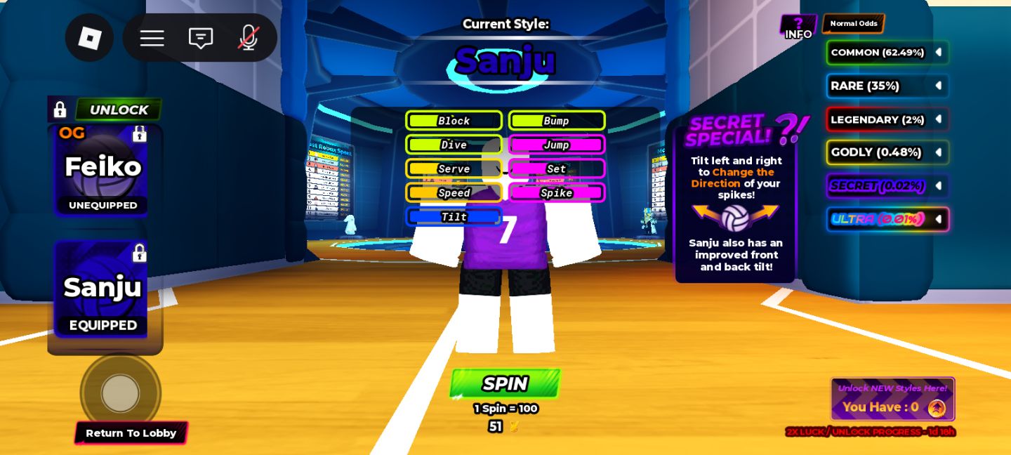 VBL Account | OG Feiko, + Kisuki + Sanju | Lv. 71 + 40 Robux