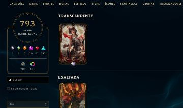 1 Transcendente | 1 Exaltada | 5 Ultimate | 30 Míticas | 62 Lendárias