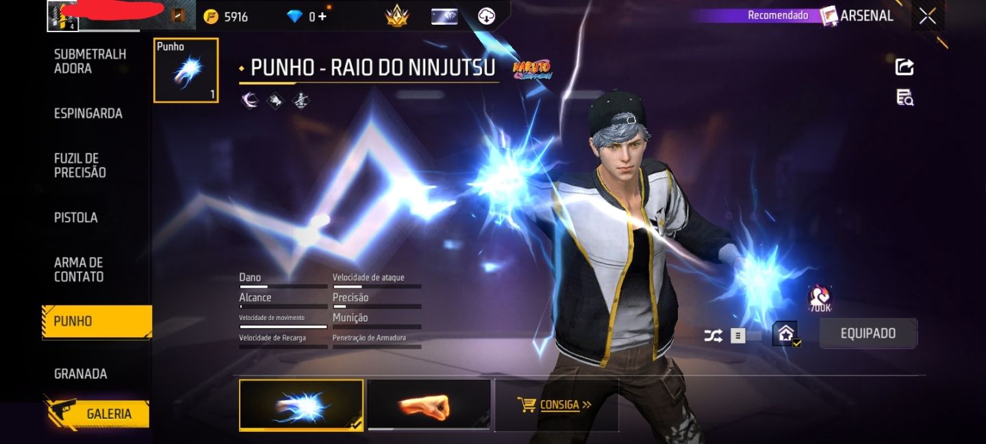 Conta bot com punho do Naruto