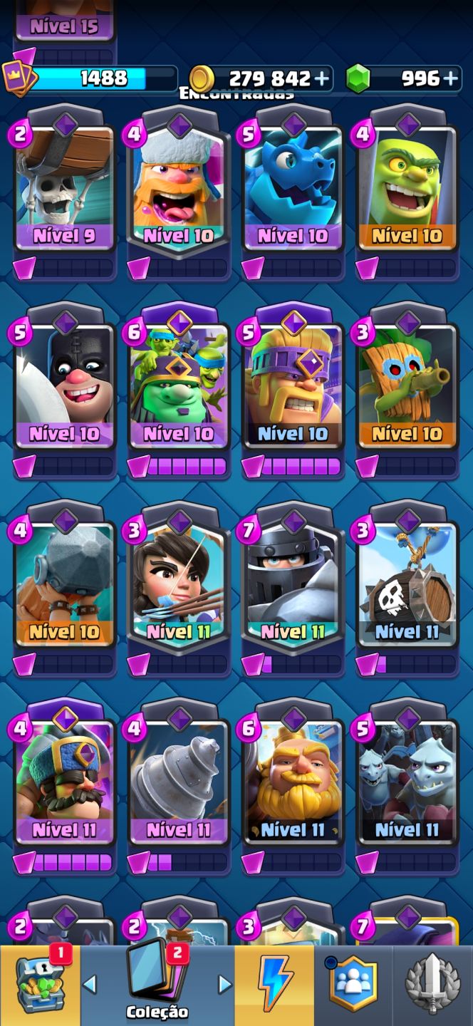 Clash Royale | 10.000 Troféus | 121/122 Cartas | 11 Evoluções | Full Acesso