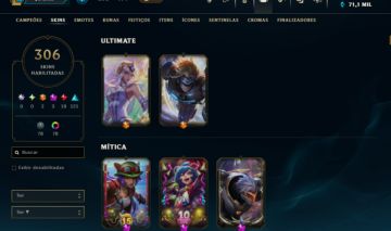 CONTA LOL 2018 - SKINS 306 - 78 CROMAS - Acompanha conta Valorant + skins