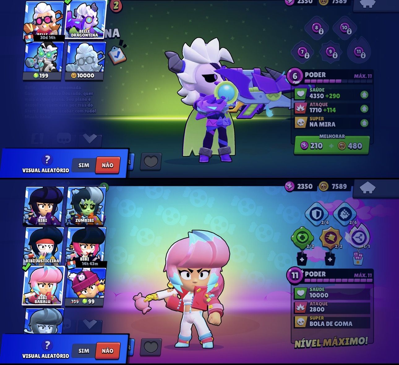 CONTA DE BRAW STARS 26k COM PRESTÍGIOS E SKINS RARAS + CLASH ROYAL 5,5k DE TROFÉ