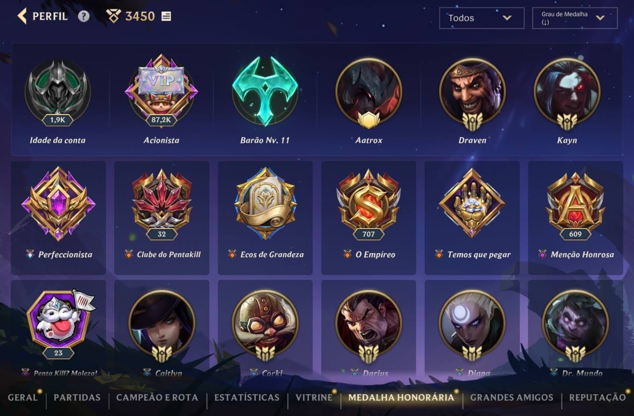 507 Skins| 15 Míticas |64 Lendárias|290 Épicas |Lv 226 |87,2K Coleção| 1978 dias