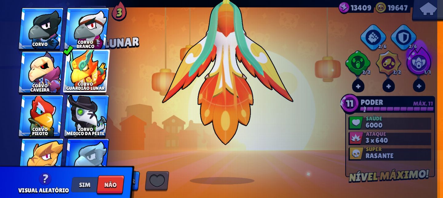 Conta de braw stars 13K de troféu,e muitas skins