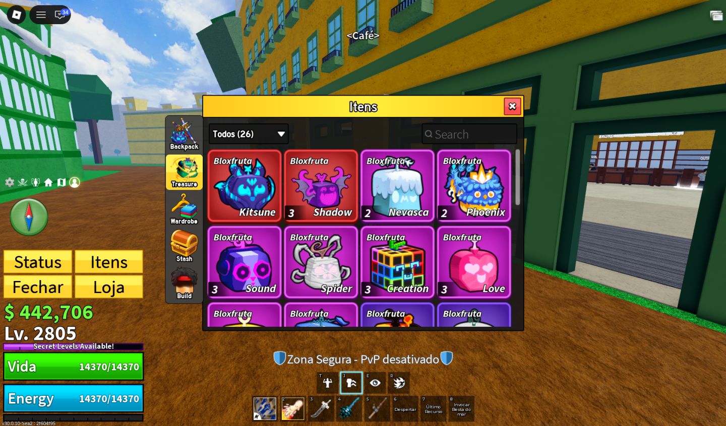 CONTA DE BLOX FRUITS COM FRUTAS PERM