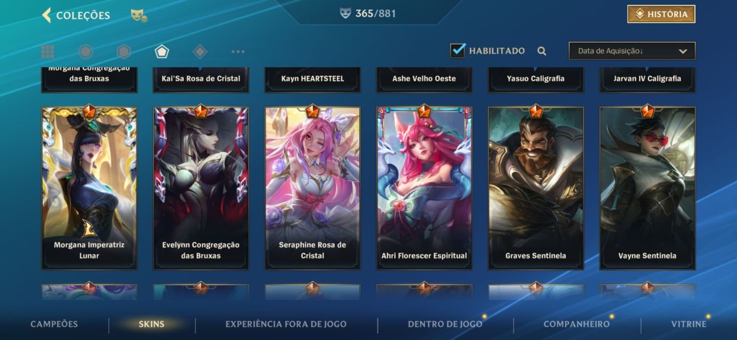 CONTA DE WILD RIFT EXTREMAMENTE COMPLETA 365 SKINS NA COLEÇÃO! | muitos gachas