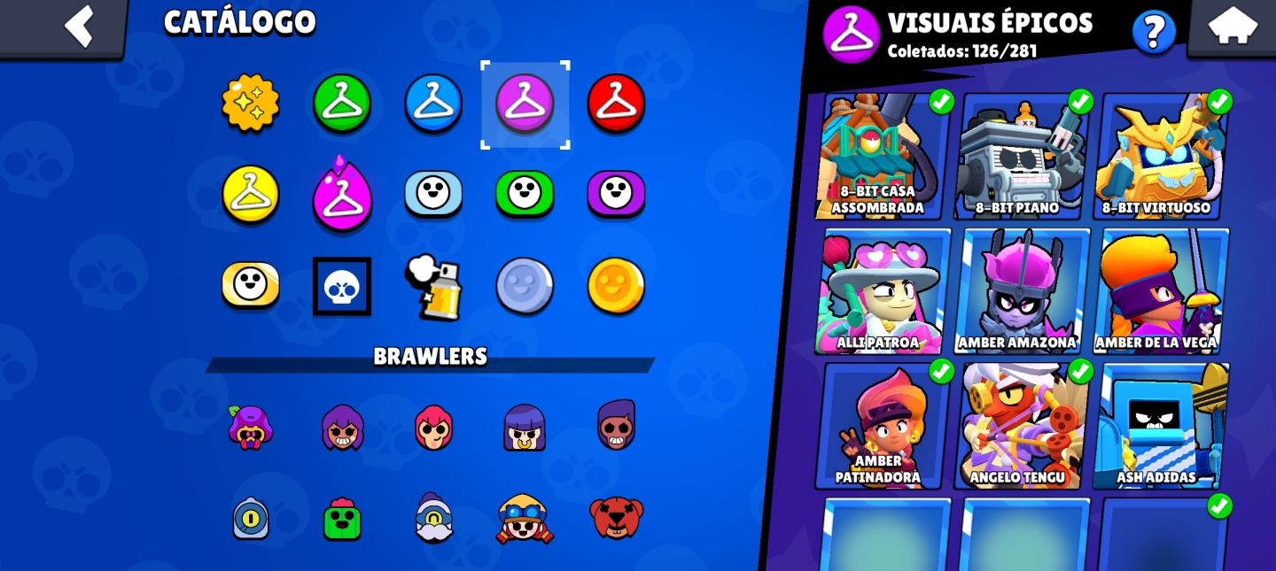 CONTA BRAWL STARS COMPLETA! 66K !VÁRIOS NÍVEL 11!! CONTA DE 2022! ! MUITAS SKINS