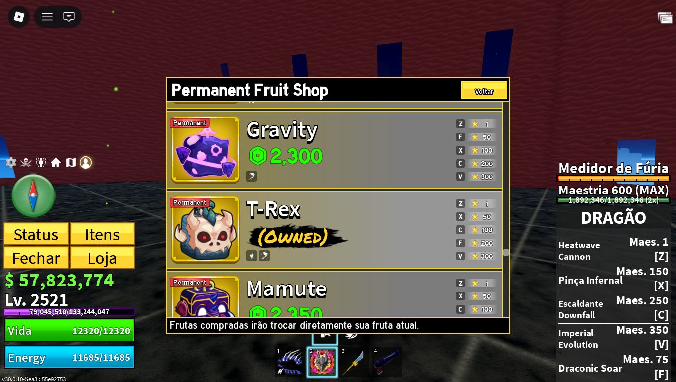 CONTA COM DRAGON E KITSUNE PERMANENTE E GAME PASS BLOX FRUITS | ENTREGA IMEDIATA