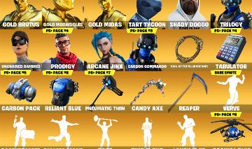 Conta com passes do cap 1 skins de loja e com emote que nao volta a +1k dias