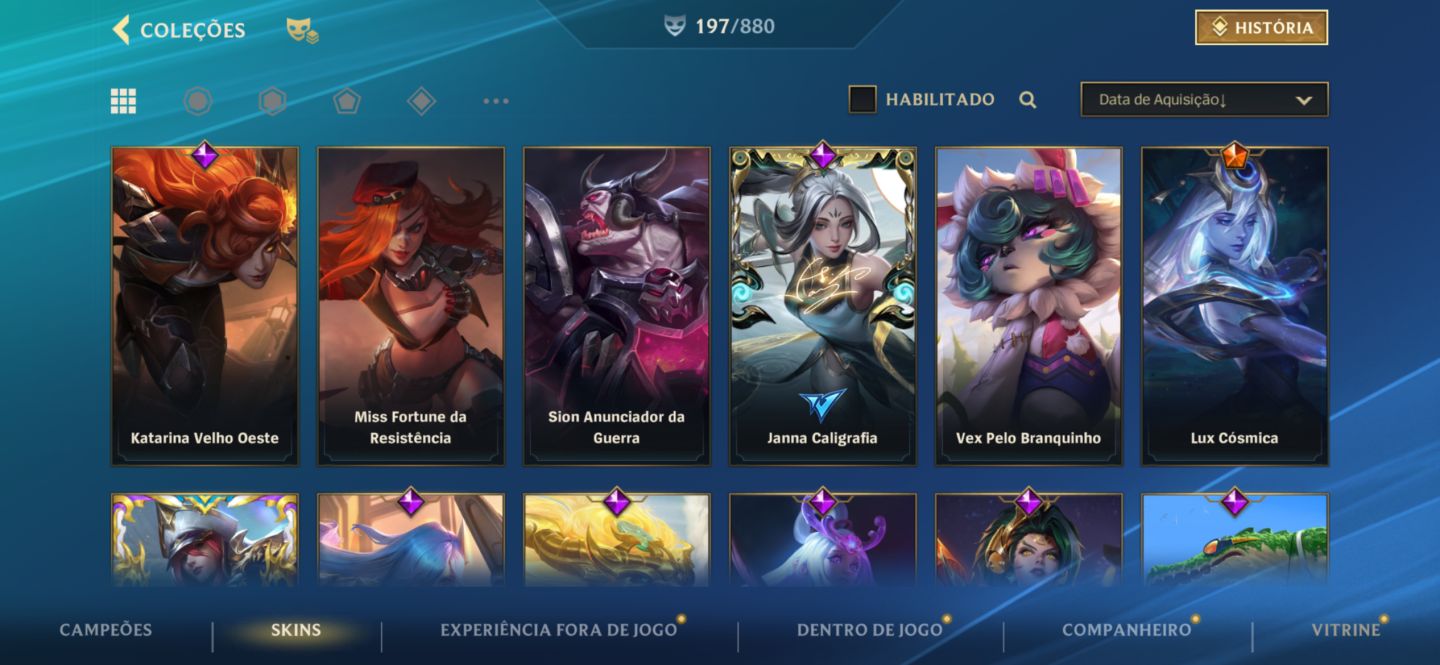 Conta wild rift focada em sup/mid