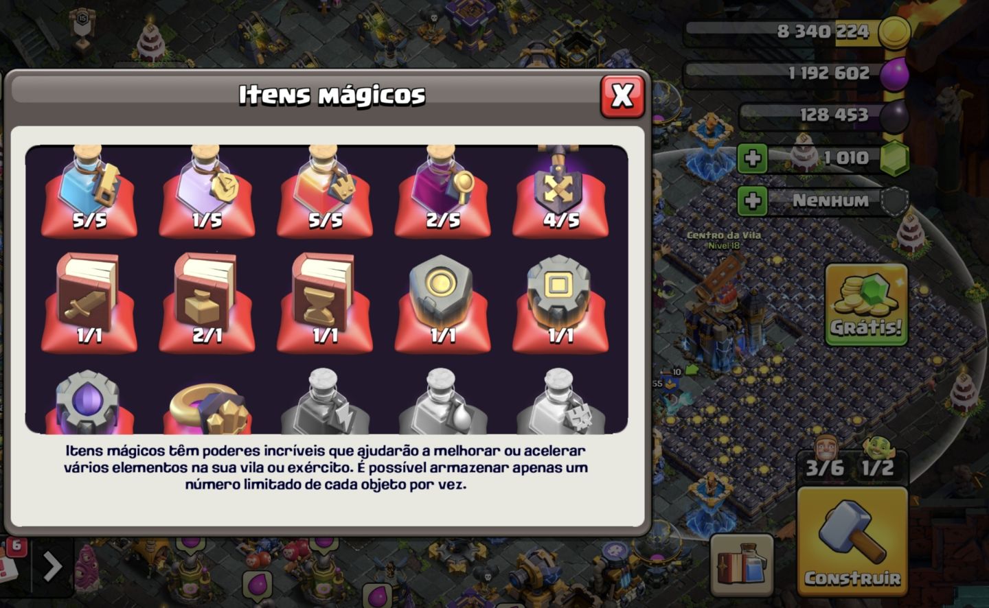 Conta de clash of clã semi-full 90%