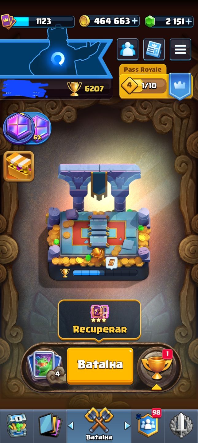 Conta de clash royale com diversas evoluções
