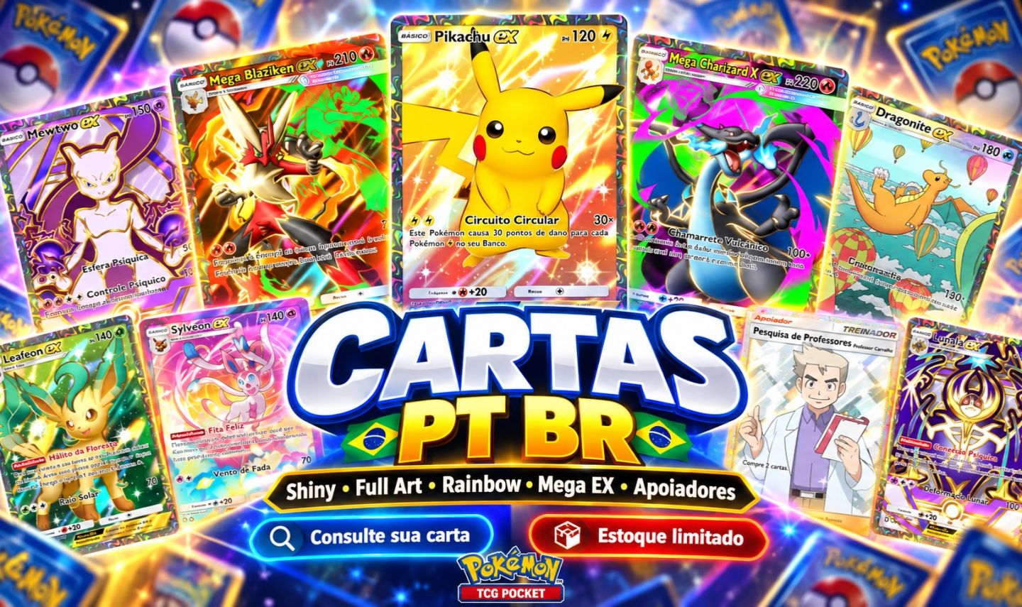 CARTAS PT BR | SHINY, FULL ART, RAINBOW, MEGA EX E MAIS | POKÉMON TCG POCKET