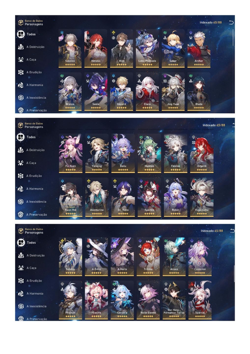 CONTAS GENSHIN IMPACT + HONKAY STAR RAIL END GAME MUITO BEM INVESTIDAS
